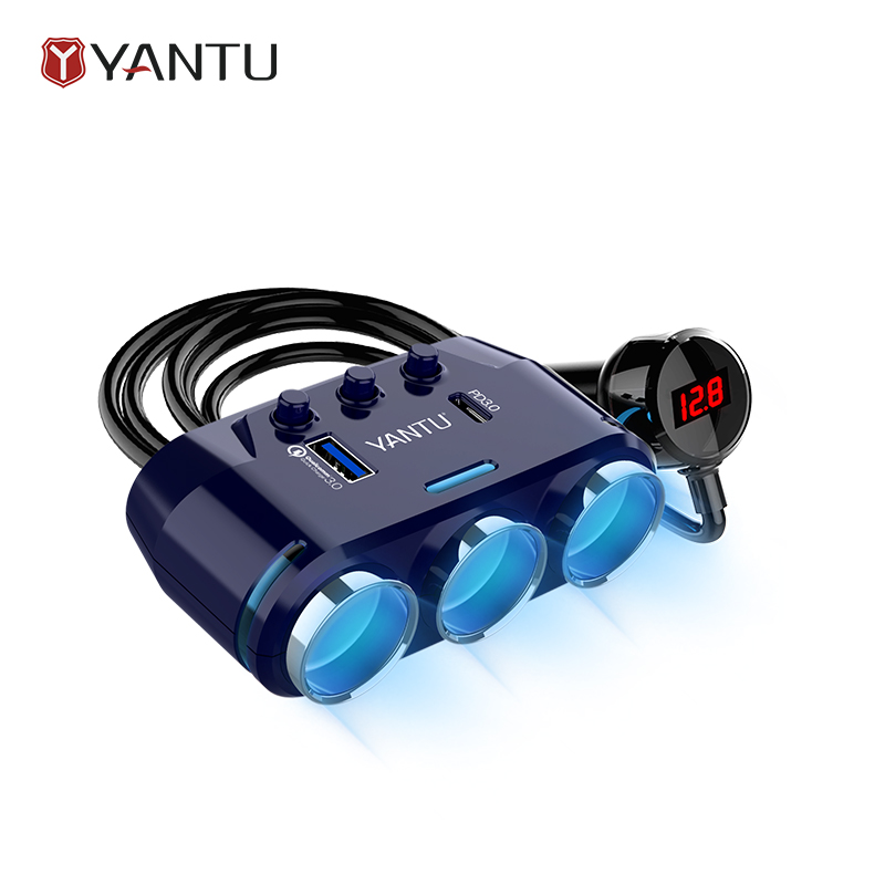 YANTU B39-C QC+ PD 3.0 Car Charger Adapter with Voltage